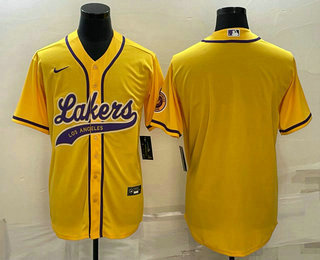 Men's Los Angeles Lakers Blank Yellow Cool Base Stitched Baseball Jersey,We sell and wholesale Men's Los Angeles Lakers Blank Yellow Cool Base Stitched Baseball Jersey on line form chian!